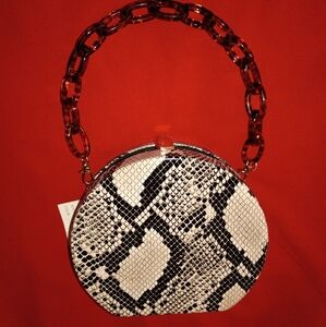 Snakeskin P. with Chain Handle